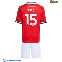 Fotballdrakt Barn Manchester United Leny Yoro #15 Hjemmedraktsett 2025-26 Kortermet (+ Korte bukser)